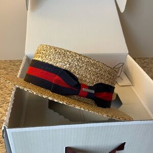 Stetson Straw Hat with Red and Black Band